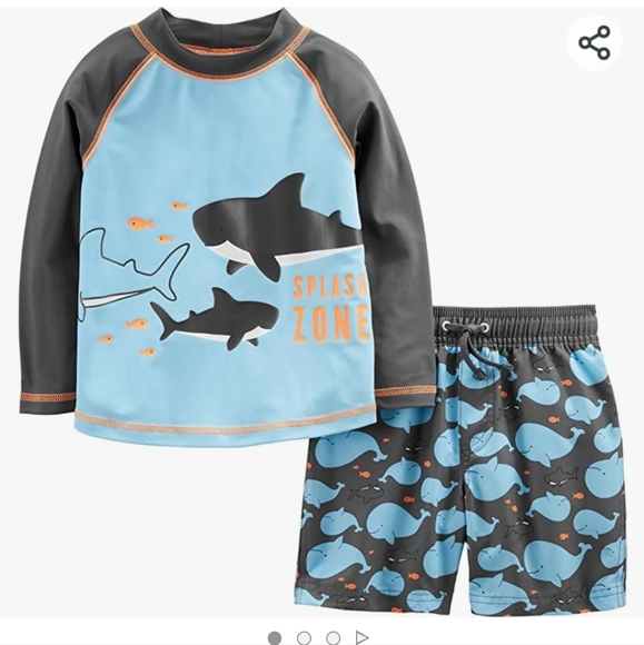 Simple Joys by Carter's Toddlers and Baby Boys' Swimsuit Trunk and Rashguard - Picture 1 of 4